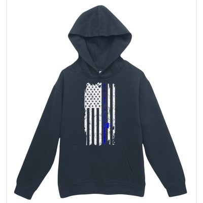 Vintage Fishing American Flag Gift Urban Pullover Hoodie