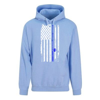 Vintage Fishing American Flag Gift Unisex Surf Hoodie