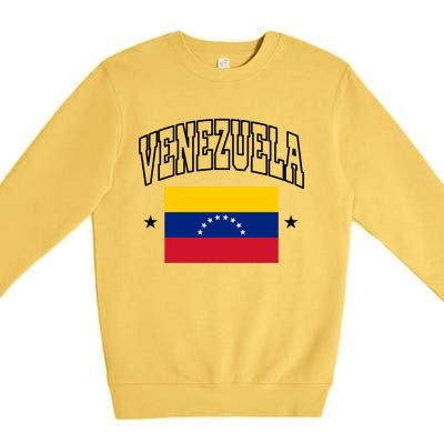 Venezuela Flag Athletic Souvenir Gift Premium Crewneck Sweatshirt