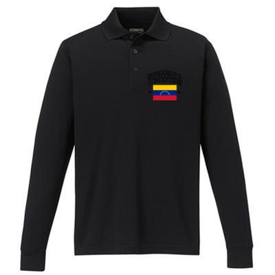 Venezuela Flag Athletic Souvenir Gift Performance Long Sleeve Polo