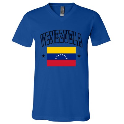 Venezuela Flag Athletic Souvenir Gift V-Neck T-Shirt