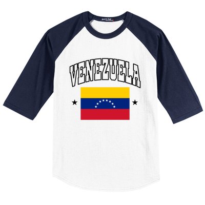 Venezuela Flag Athletic Souvenir Gift Baseball Sleeve Shirt