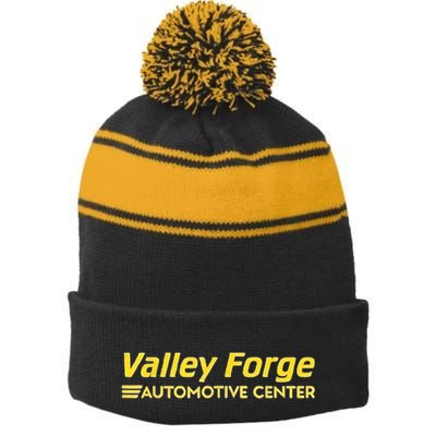 Valley Forge Automotive Center Stripe Pom Pom Beanie