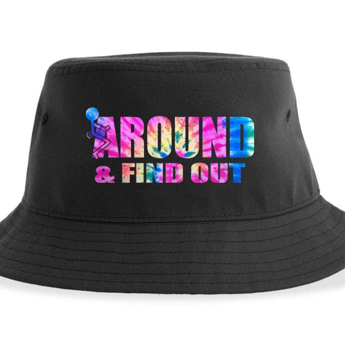 Vintaeg F Around And Find Out Tie Dye Lover Gift Sustainable Bucket Hat