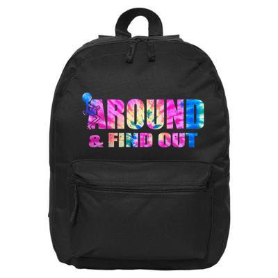 Vintaeg F Around And Find Out Tie Dye Lover Gift 16 in Basic Backpack