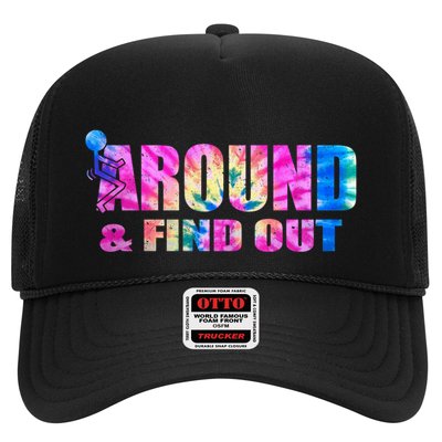 Vintaeg F Around And Find Out Tie Dye Lover Gift Trucker Hat