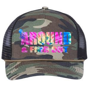 Vintaeg F Around And Find Out Tie Dye Lover Gift Retro Rope Trucker Hat Cap