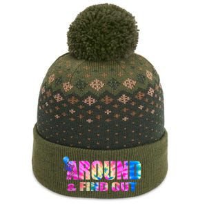 Vintaeg F Around And Find Out Tie Dye Lover Gift The Baniff Cuffed Pom Beanie