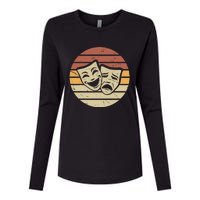 Vintage Face Actor And Actress In Theater Womens Cotton Relaxed Long Sleeve T-Shirt