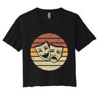 Vintage Face Actor And Actress In Theater Women's Crop Top Tee