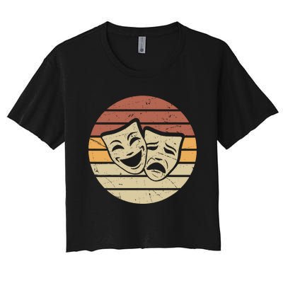 Vintage Face Actor And Actress In Theater Women's Crop Top Tee