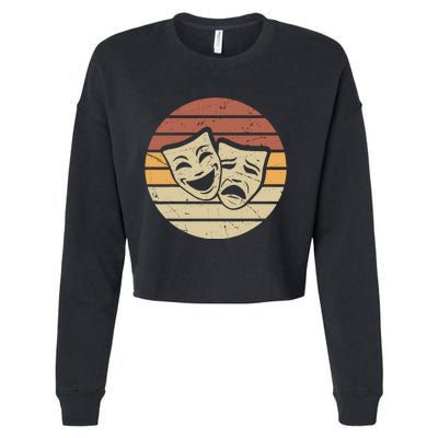 Vintage Face Actor And Actress In Theater Cropped Pullover Crew