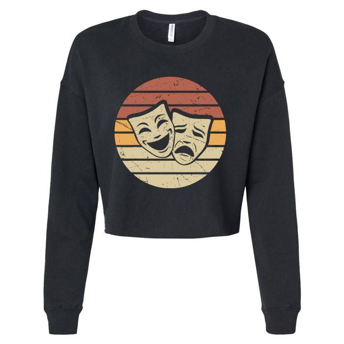 Vintage Face Actor And Actress In Theater Cropped Pullover Crew