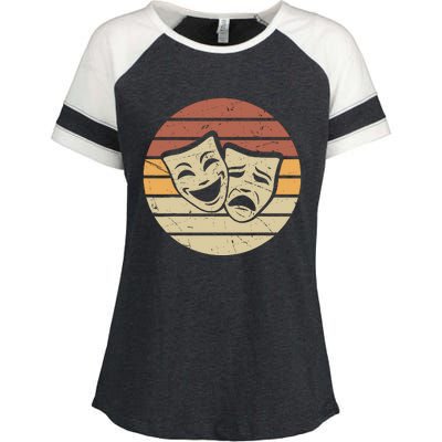 Vintage Face Actor And Actress In Theater Enza Ladies Jersey Colorblock Tee