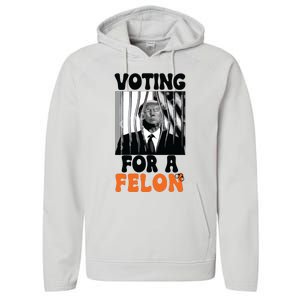 Voting For A Felon Performance Fleece Hoodie