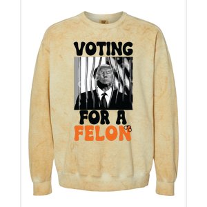 Voting For A Felon Colorblast Crewneck Sweatshirt