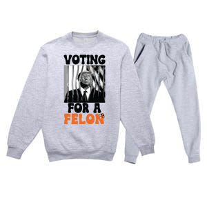 Voting For A Felon Premium Crewneck Sweatsuit Set