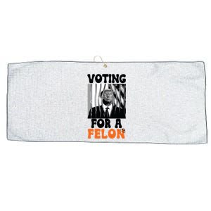 Voting For A Felon Large Microfiber Waffle Golf Towel