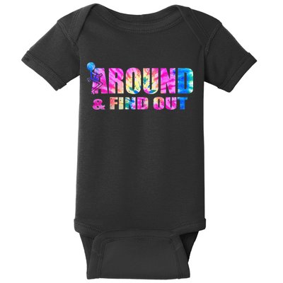 Vintaeg F Around And Find Out Tie Dye Lover Gift Baby Bodysuit