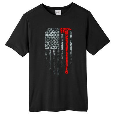 Vintage Firefighter American Grunge Flag & Axe Tall Fusion ChromaSoft Performance T-Shirt