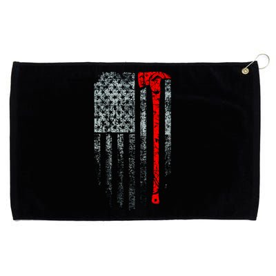 Vintage Firefighter American Grunge Flag & Axe Grommeted Golf Towel