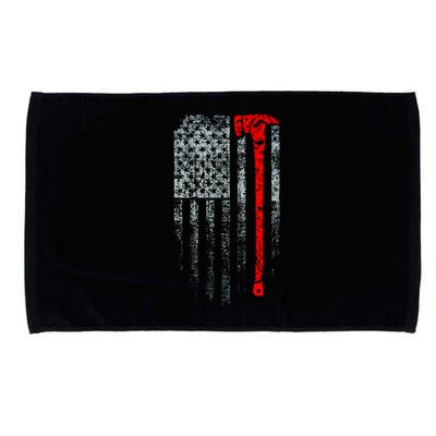 Vintage Firefighter American Grunge Flag & Axe Microfiber Hand Towel