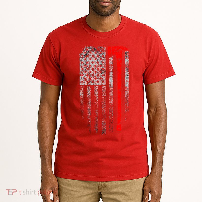 Vintage Firefighter American Grunge Flag & Axe Tall T-Shirt