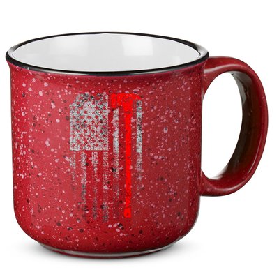 Vintage Firefighter American Grunge Flag & Axe 15oz Campfire Ceramic Mug