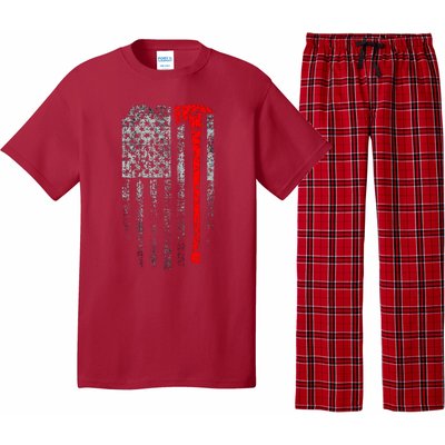 Vintage Firefighter American Grunge Flag & Axe Pajama Set