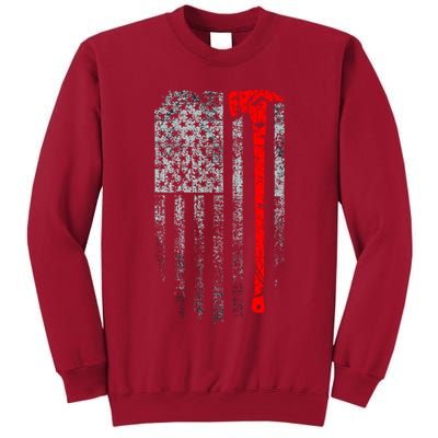 Vintage Firefighter American Grunge Flag & Axe Tall Sweatshirt
