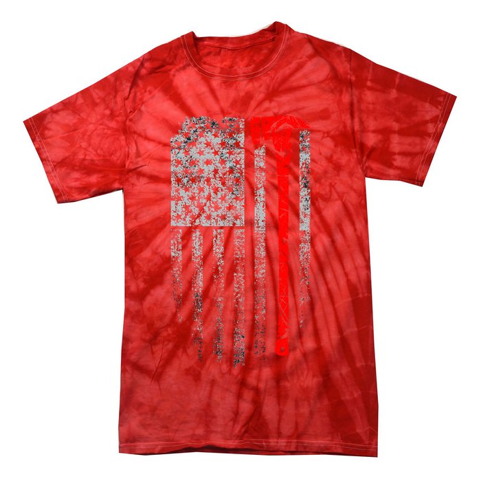 Vintage Firefighter American Grunge Flag & Axe Tie-Dye T-Shirt