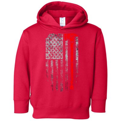 Vintage Firefighter American Grunge Flag & Axe Toddler Hoodie