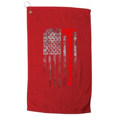 Vintage Firefighter American Grunge Flag & Axe Platinum Collection Golf Towel