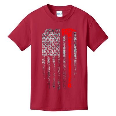 Vintage Firefighter American Grunge Flag & Axe Kids T-Shirt