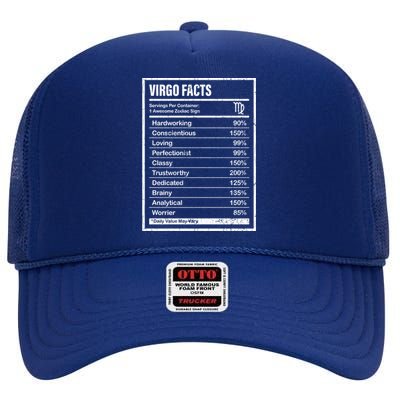 Virgo Facts And Funny Zodiac Gift High Crown Mesh Back Trucker Hat