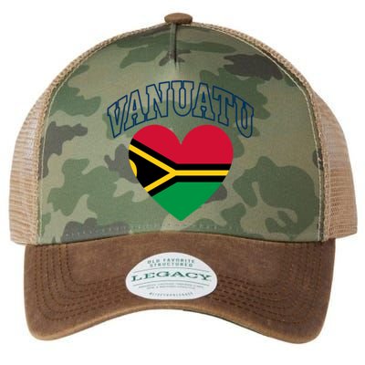 Vanuatu Flag Athletic Heart Souvenir Gift Legacy Tie Dye Trucker Hat