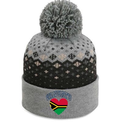 Vanuatu Flag Athletic Heart Souvenir Gift The Baniff Cuffed Pom Beanie