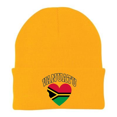 Vanuatu Flag Athletic Heart Souvenir Gift Knit Cap Winter Beanie