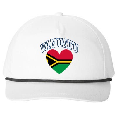 Vanuatu Flag Athletic Heart Souvenir Gift Snapback Five-Panel Rope Hat