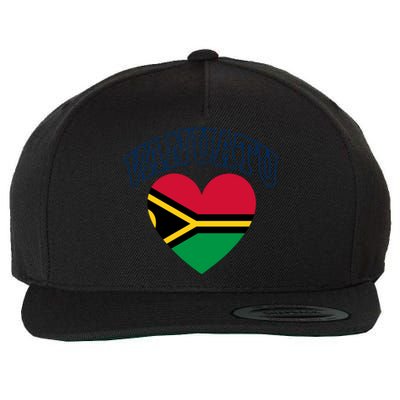 Vanuatu Flag Athletic Heart Souvenir Gift Wool Snapback Cap