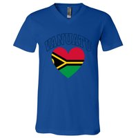 Vanuatu Flag Athletic Heart Souvenir Gift V-Neck T-Shirt