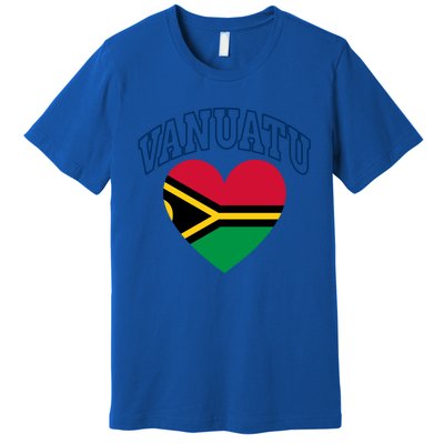 Vanuatu Flag Athletic Heart Souvenir Gift Premium T-Shirt