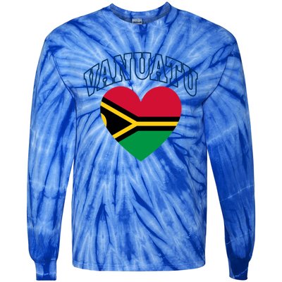 Vanuatu Flag Athletic Heart Souvenir Gift Tie-Dye Long Sleeve Shirt