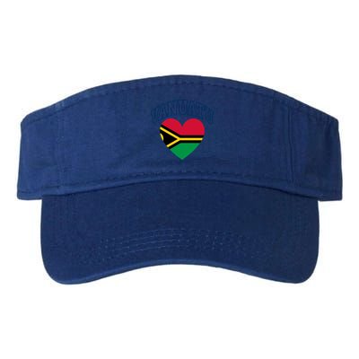 Vanuatu Flag Athletic Heart Souvenir Gift Valucap Bio-Washed Visor