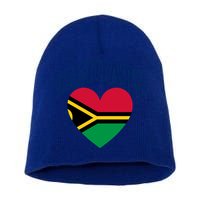 Vanuatu Flag Athletic Heart Souvenir Gift Short Acrylic Beanie