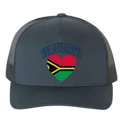 Vanuatu Flag Athletic Heart Souvenir Gift Yupoong Adult 5-Panel Trucker Hat