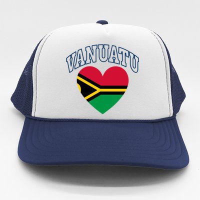 Vanuatu Flag Athletic Heart Souvenir Gift Trucker Hat