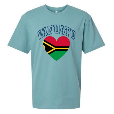 Vanuatu Flag Athletic Heart Souvenir Gift Sueded Cloud Jersey T-Shirt