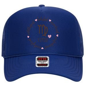 Virgo Facts And Funny Zodiac Sign Gift High Crown Mesh Back Trucker Hat