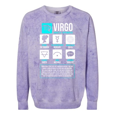 Virgo Facts Astrology Horoscope Astrological Zodiac Sign Funny Gift Colorblast Crewneck Sweatshirt